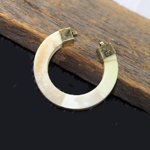 Ethically Sourced Buffalo Bone Crescent Horn Double Loop Pendant Handmade Double Horn Pendant DIY Jewelry Making Supplies Necklace Findings