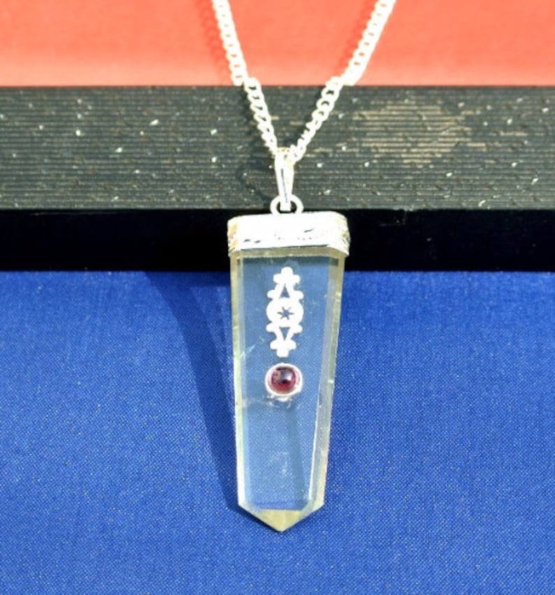 Flat Crystal Pendant Sterling Silver Chain Long Boho Necklace 7 Chakra Rock Crystal Quartz Flat Pencil Pendant Necklace Bohemian Jewelry
