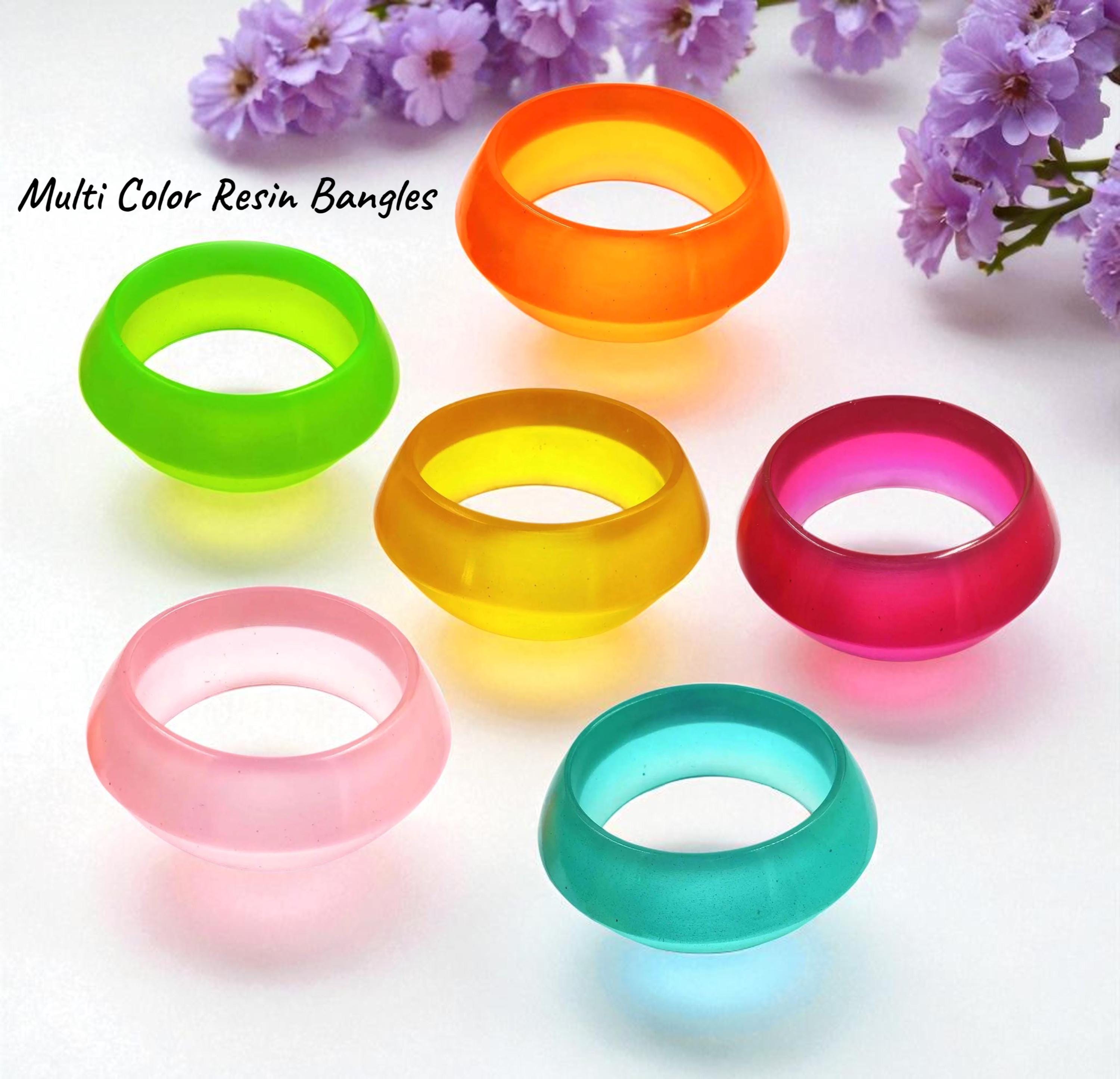 Chunky Resin Bangle | Colorful Retro Bracelet | 80s Y2K Style 