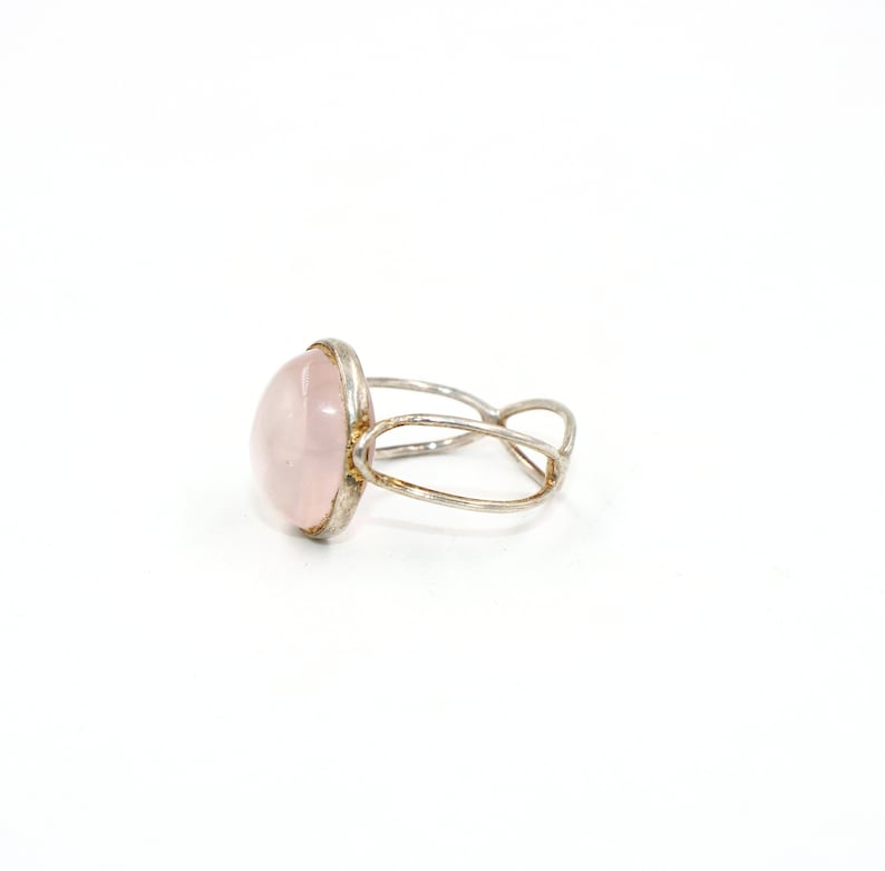 Natural Rose Quartz Ring 925 Sterling Silver Ring Size US 4 Rose Quartz Oval Gemstone Ring January Birthstone Ring Gift For Her