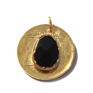 1 Pc 25mm 24kt Gold Electroformed Black Spinel Faceted Gemstone Pendant Single Loop Charm Pendant DIY Jewelry Making Supplies Findings P18