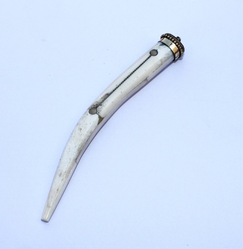 1 pc White Bone Tusk Horn Pendant Size 145x20mm Bone Tusk Tooth Horn Tribal Bohemian Large Tusk Horn DIY Jewelry Making Supply