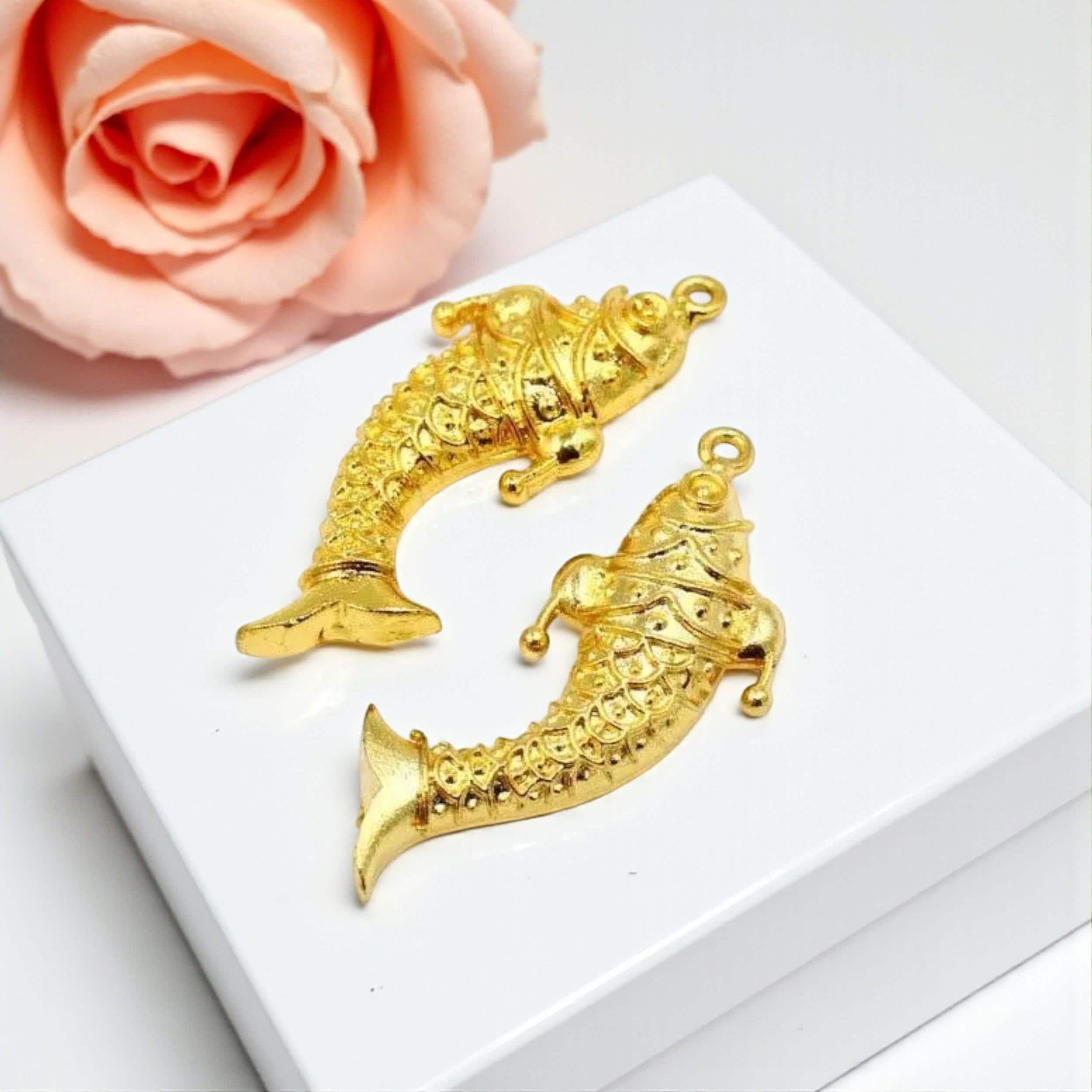 Boucles d’oreille poisson rose fait main Neuf - Montres & Bijoux
