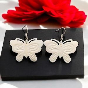 Hand Carved Buffalo Bone Butterfly Designer Earrings | Ethnic Handmade Bone Earrings | Dangle Earrings | party wear Earrings | Gift For Her