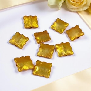 10Pcs Gold Plated Designer Square Beads High Quality Gold Plated Metal Beads metal spacer beads DIY Jewelry Supply Findings Components MTB09