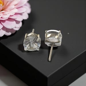 10 mm Natürliche Quarz Quarz Runde Ohrstecker / 925 Sterling Silber Ohrstecker / Edelstein Ohrstecker / Set Ohrringe / Zierliche Ohrstecker / Geschenk Idee
