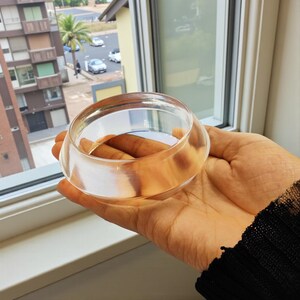 Crystal Clear Resin Bangle, Transparent Acrylic Chunky Wide Cuff Bracelet, Lucite Style Stacking Boho Jewelry, Lightweight Everyday Gift image 7