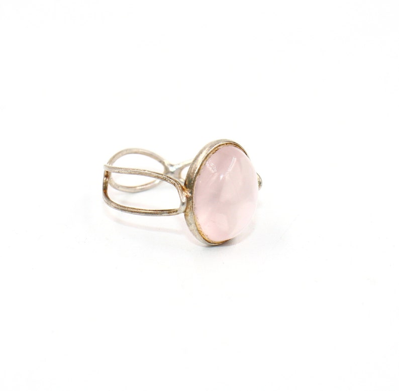Natural Rose Quartz Ring 925 Sterling Silver Ring Size US 4 Rose Quartz Oval Gemstone Ring January Birthstone Ring Gift For Her