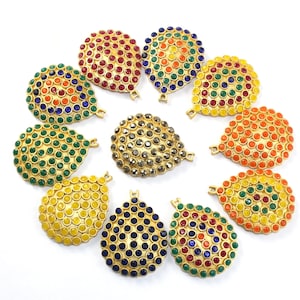 1 Pair Multi Color Stone Single Loop Pendants Earring Connectors Drop Shape Earring Pendants DIY Jewelry Making Supplies Findings Components