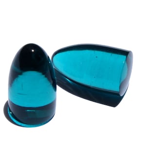 2Pcs Teal Blue Quartz Smooth Polished Bullet 17x9mm Loose Bullet Shaped Briolette DIY jewelry making supplies jewelry findings n components