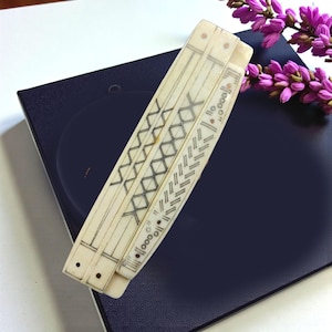 Hand Carved Folding Bone Hair & Beard Comb | Tribal Engraved Ethnic Comb | Handmade Natural Grooming Tool image 5