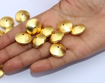 5 Pcs 18mm Gold Plated Brushed Brass Bicone Beads / Bicone Beads / DIY Jewelry Making Component / Beading Supplies / Findings MB35