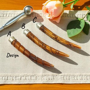 Hand-Carved Brown Buffalo Bone Tusk Pendant | 90mm Natural Bone Tribal Horn Spike with Brass Cap | Boho DIY Jewelry Supply | Design A B C
