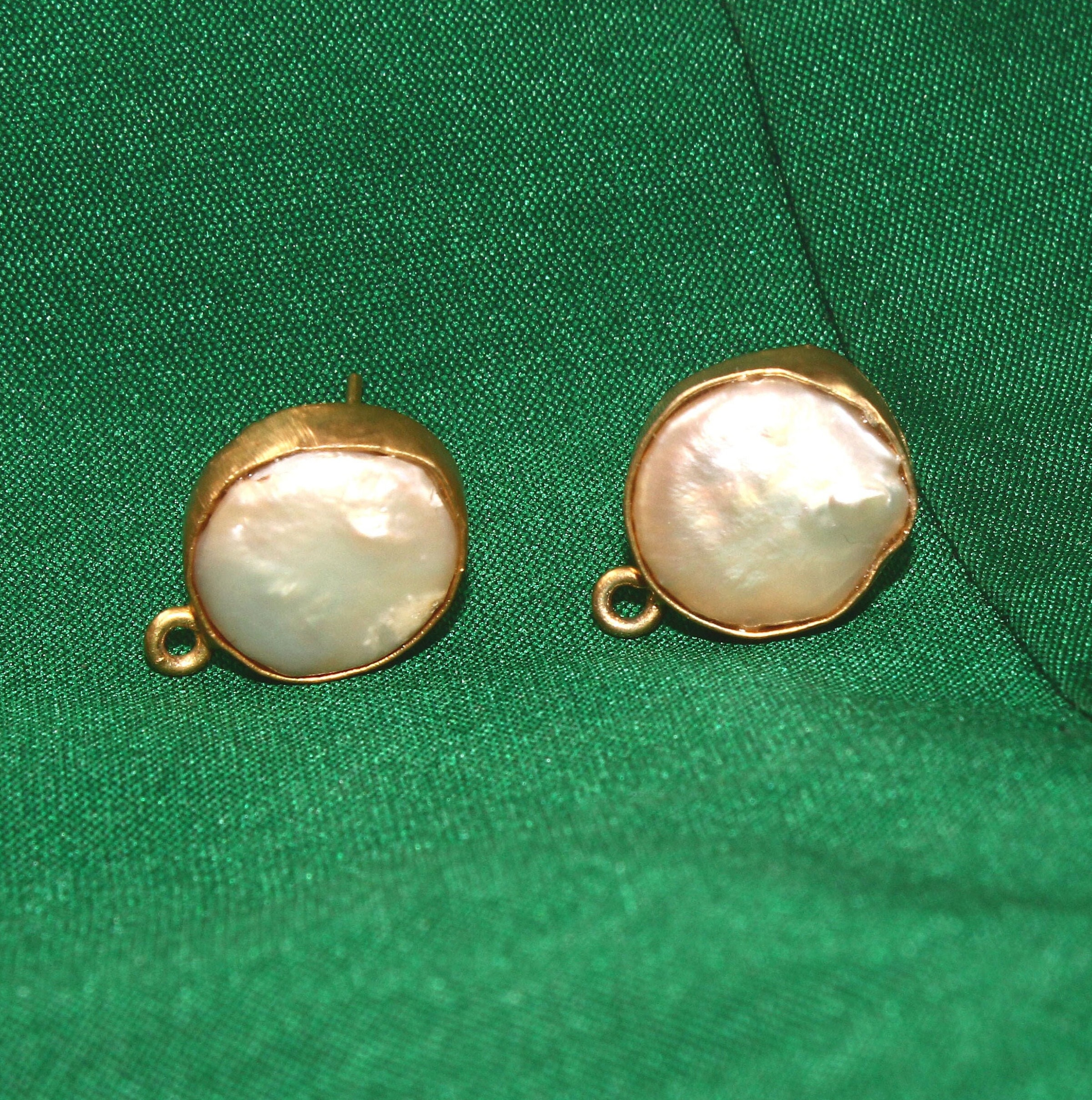 Boucles D'oreilles Dormeuses En Argent Sterling Avec Perle Baroque Orange - Fait Main ROSEMIMOSA - Neuf