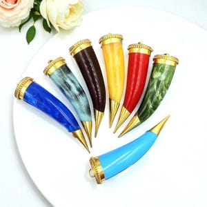 90mm Multi Color Resin Horn Pendant Ethnic Tribal Bohemian Style Large Single Bail Resin Tooth Pendant DIY Jewelry Supply Jewelry Accessory