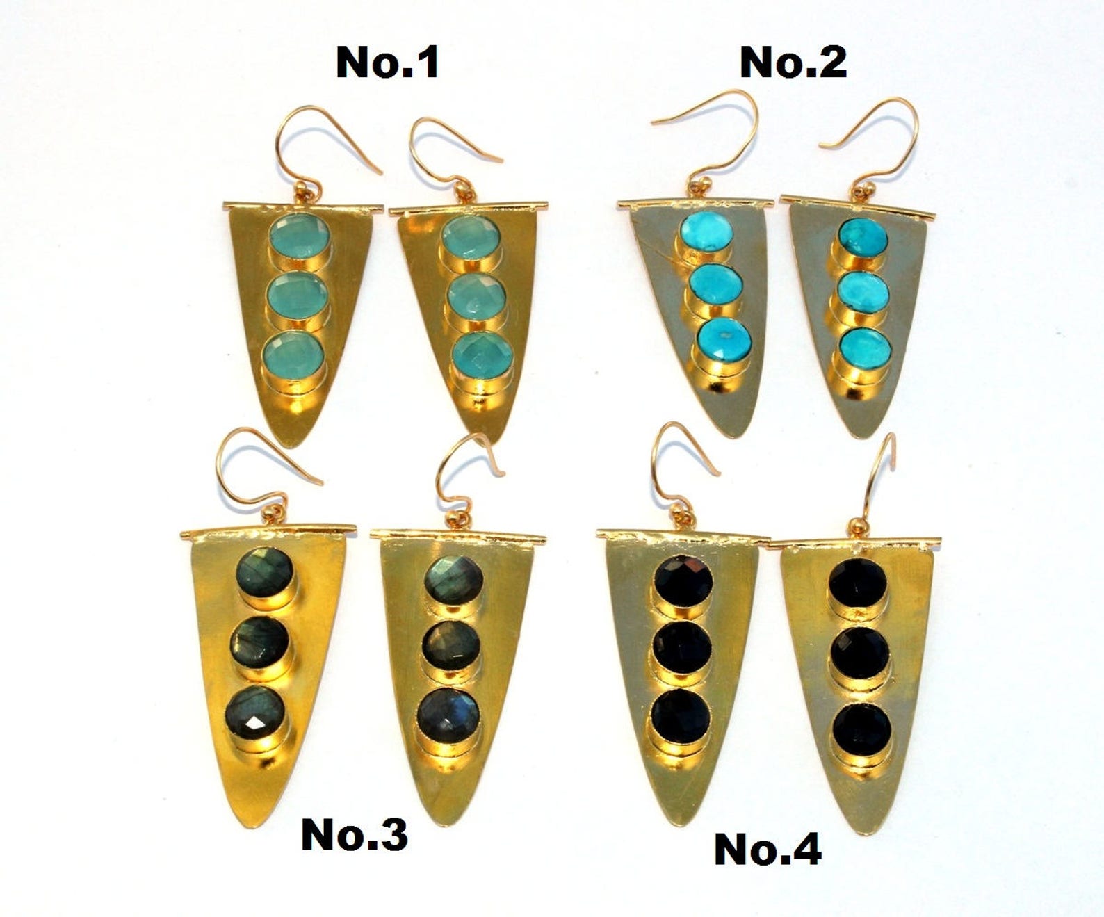 2.63 Labradorite Arrowhead Earrings / Bollywood Designer Etsy
