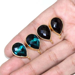Facettierte Onyx & Teal Grün Quarz Birnenform Bolzen Ohrring-post 21 x 13 mm Edelstein Schmuckzubehör DIY Schmuckherstellung Zubehör Komponenten
