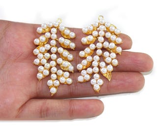Connettori per orecchini di perle placcati in oro: forniture per gioielli fai da te - Italia