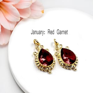 Multi Color Quarz Designer Anhänger | Single Loop & Double Loop Styles Verbinder | Handmade DIY Schmuck Versorgung Zubehör