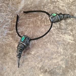 Envy black and silver demon horns