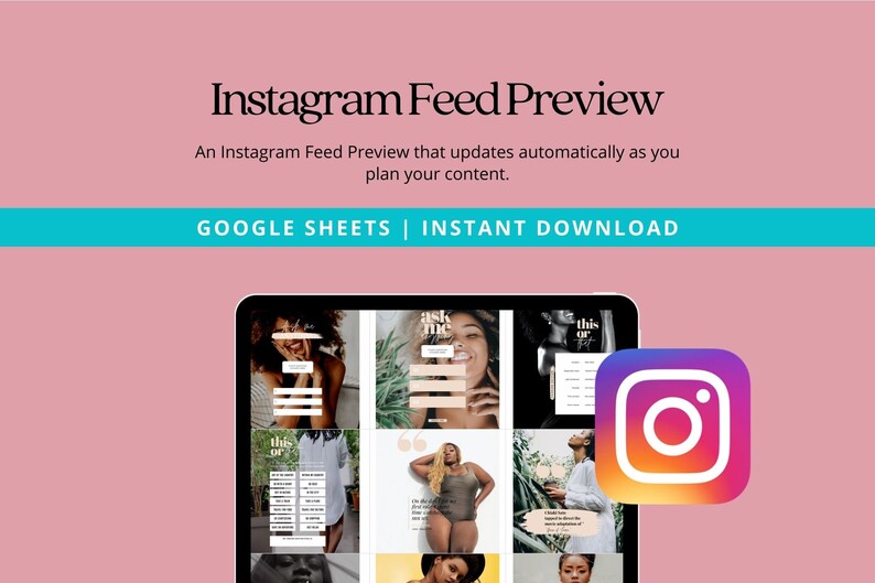 Content Calendar Social Media Planner Template Google Sheet Etsy