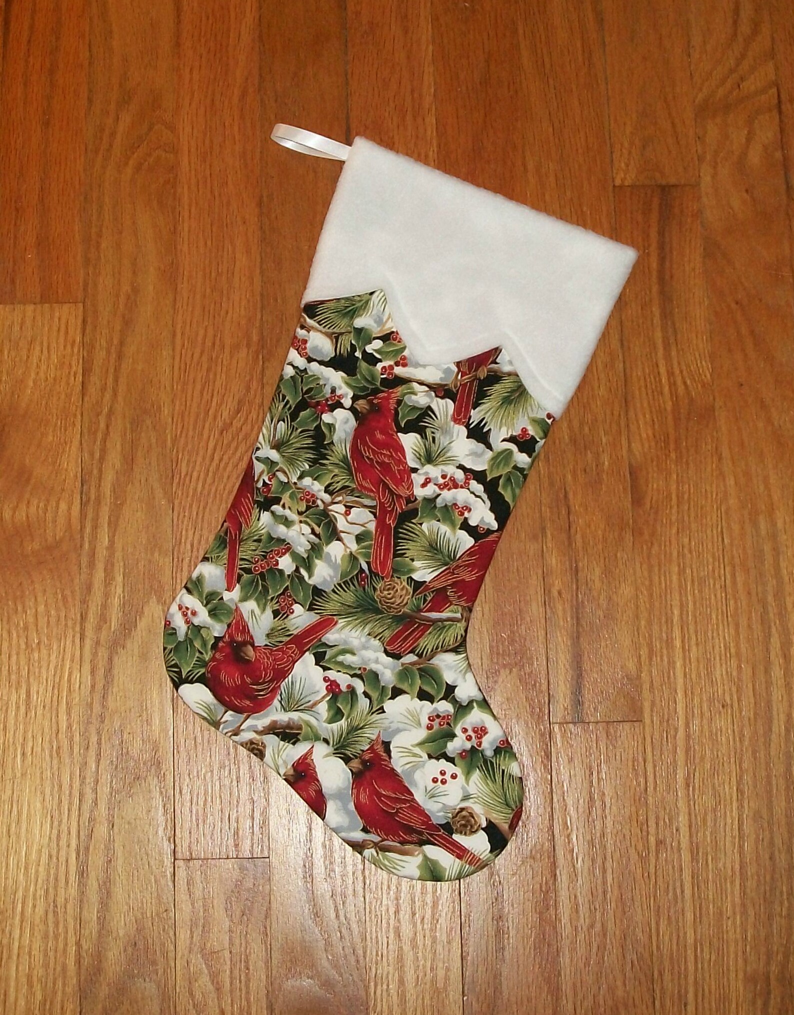 Cardinal Christmas Stocking / Red Bird / Cardinals Holiday - Etsy