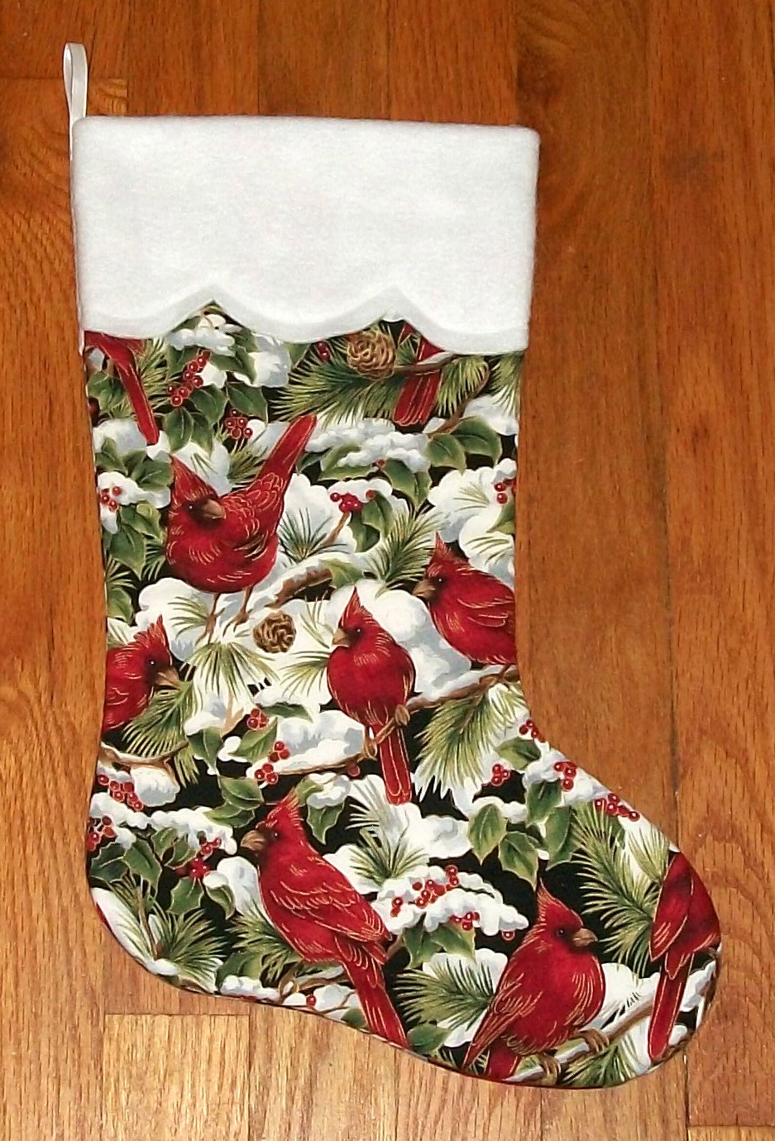 Cardinal Christmas Stocking / Red Bird / Cardinals Holiday - Etsy