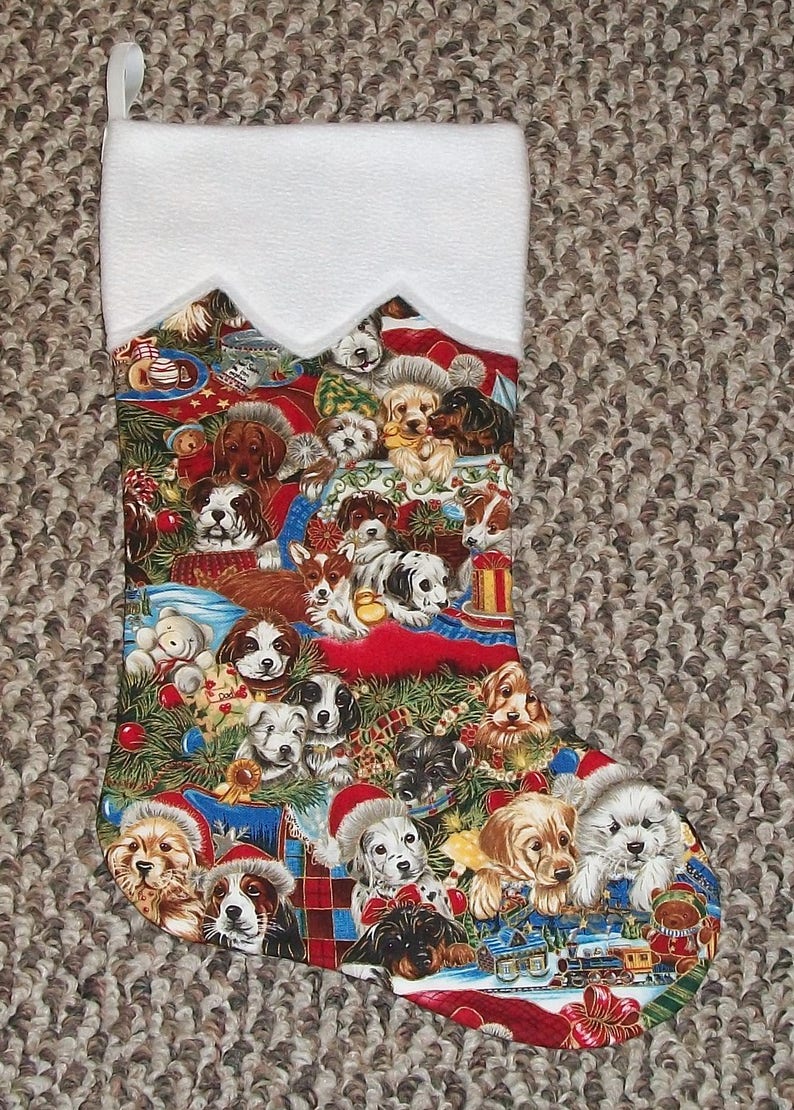Pet Canine Animal Handmade Holiday Christmas Stocking Boot Puppy Dog Dogs Santa Hats 4 Choices Personalize