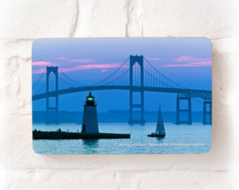 Rhode Island Coaster Set of 4 Goat Island Newport Lighthouse