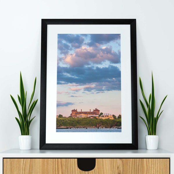 View of OceanCliff from Narragansett Bay - a fine art photograph of popular Newport, RI wedding & event venue