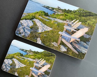 Castle Hill Lighthouse Adirondack Chairs Photo: Newport RI Art Print