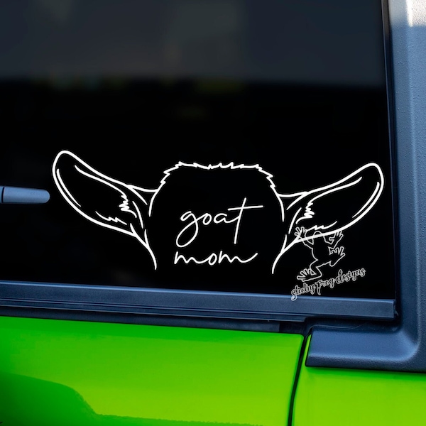 Goat Decal - Personalized Pet Vinyl Sticker - Goat Mom Window Decal - Custom Goat Ear Car Sticker - Unique Goat Gift - Crazy Goat Lady Decal