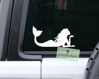 Mermaid Decal, Mermaid Car Decal, Mermaid Sticker, Mermaid Bumper Sticker, Beach Decal, Ocean Decal, Mermaid Laptop Decal, Decals for Women