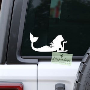 Mermaid Decal, Mermaid Car Decal, Mermaid Sticker, Mermaid Bumper Sticker, Beach Decal, Ocean Decal, Mermaid Laptop Decal, Decals for Women image 1