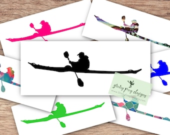 Kayaker Decal - Kayaking Sticker for Cars, Tumblers, Laptops & More - Kayak Vinyl Decal - River Life Sticker - Kayak Gift