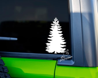 Pine Tree Decal for Cars, Tumblers, Laptops and More - Mountain Theme Vinyl Window Sticker - Camper Decal - Adventure Travel Sticker