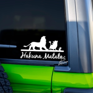 Hakuna Matata Decal for Cars, Tumblers, Laptops & More - Hakuna Matata Lion Vinyl Sticker - Window Decal - Gift