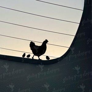 Tiny Chicken Decal - Small Hen Sticker - 4 x 4 Easter Egg Bumper Sticker - Hidden Decal - Cute Mama Hen Decal - Chicken Gift
