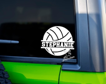 Volleyball Name Decal for Cars, Tumblers, Laptops & More - Volleyball Monogram Vinyl Sticker - Volleyball Mom Decal - Gift for Teen