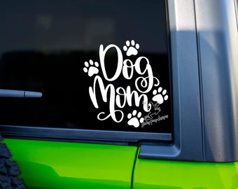 Cute Dog Mom Decal for Cars, Tumblers, Laptops and More - Dog Mom Vinyl Window Sticker - Dog Mama Gift - Dog Themed Car Decor Accessories