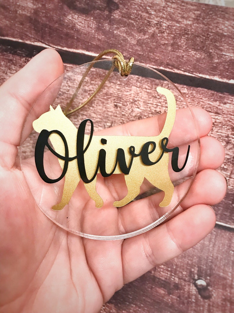 Cat Ornament Cat Name Ornament Cat Christmas Ornament Gifts Etsy