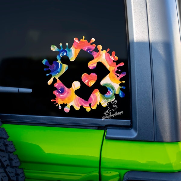Autism Puzzle Decal for Cars, Tumblers, Laptops and More - Puzzle Piece Autism Vinyl Sticker -