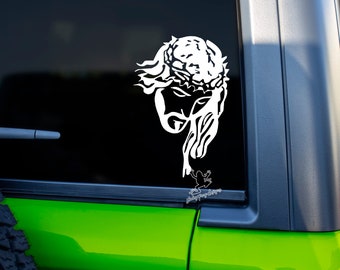 Jesus Decal for Cars, Tumblers, Laptops and More - Christian Vinyl Sticker - Religious Decal Gift