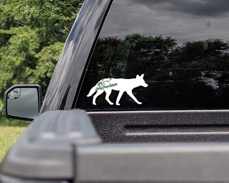 Coyote Decal for Cars, Tumblers, Laptops & More - Coyote Silhouette Sticker - Coyote Hunting Vinyl Window Decal - image 2