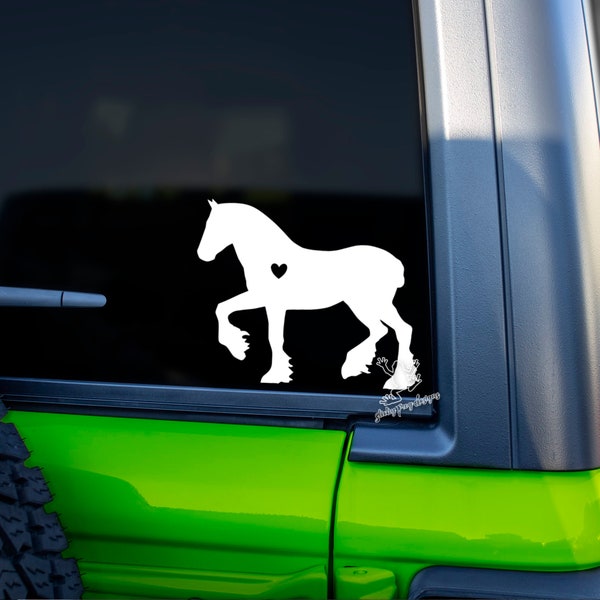 Draft Horse Decal for Cars, Tumblers, Laptops and More - Draft Horse Vinyl Window Sticker - Horse Trailer Decal - Shire Gift - Clydesdale