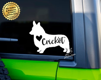 Personalized Corgi Decal for Cars, Tumblers, Laptops and More - Custom Corgi Name Vinyl Window Sticker - Corgi Gift - Dog Name Decal