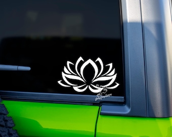 Beautiful Lotus Decal - Unique Lotus Sticker for Cars, Tumblers, Laptops and More - Zen Sticker - Yoga Decal - Peace Inspired Vehicle Decor
