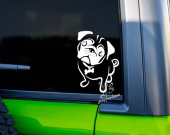 Pug Decal for Cars, Tumblers, Laptops and More - Cute Pug Vinyl Window Sticker - Pug Gift - Dog Decal