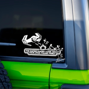 Stick Figure Decal, Star Wars Car Decal, The Empire Car Decal, Darth Vader Decal, Funny Bumper Sticker, Car Sticker, Jedi Decal, Star Wars