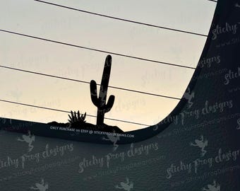 Cactus Vinyl Decal - Saguaro Cactus Sticker - Desert Car Window Laptop Decal - Southwest Western Decor